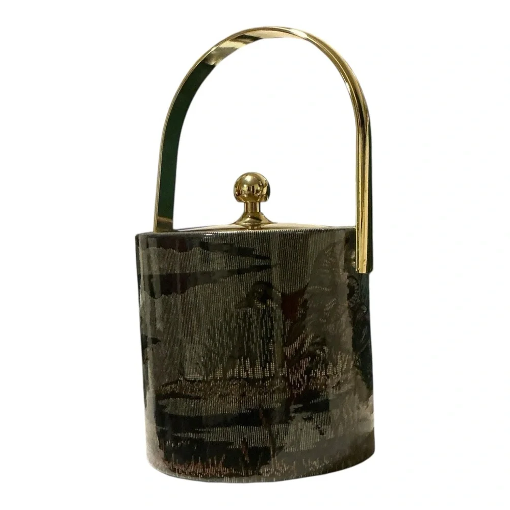 Vintage Ice Bucket with Patterned Design